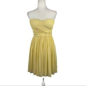 J Crew Yellow Taryn 100% Silk Chiffon Dress Sz8P